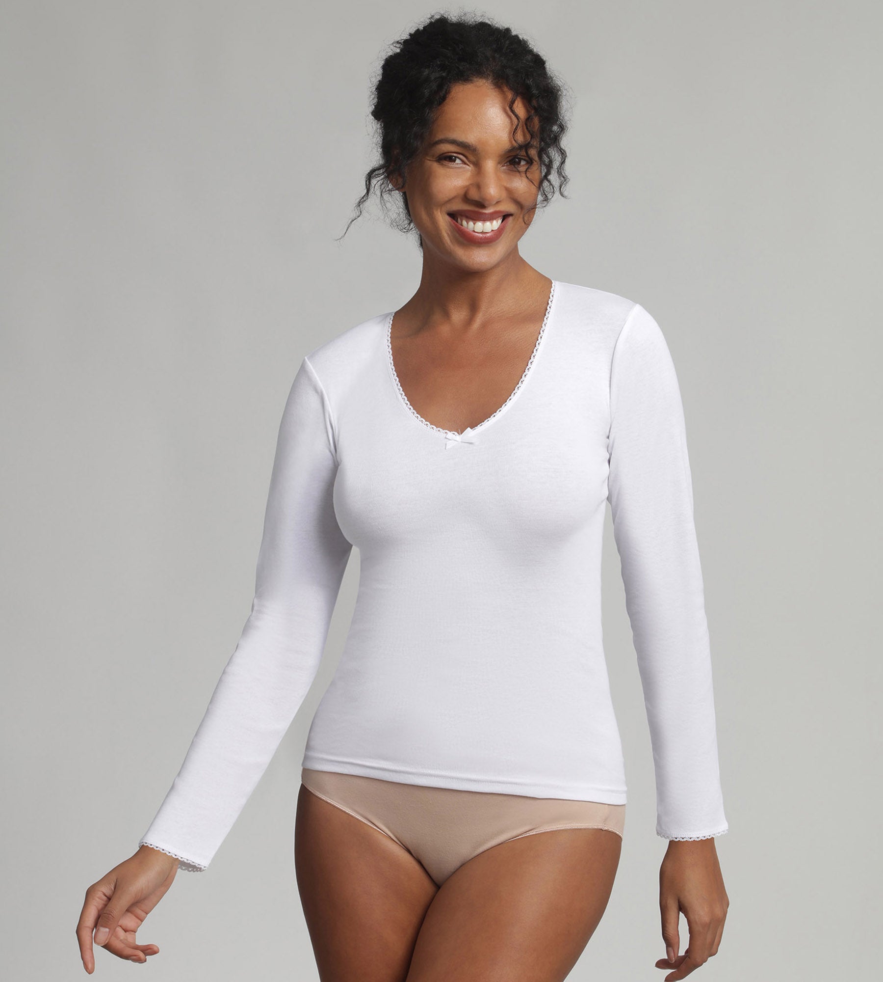 Playtex® Long-sleeved t-shirt in white Thermal Classic