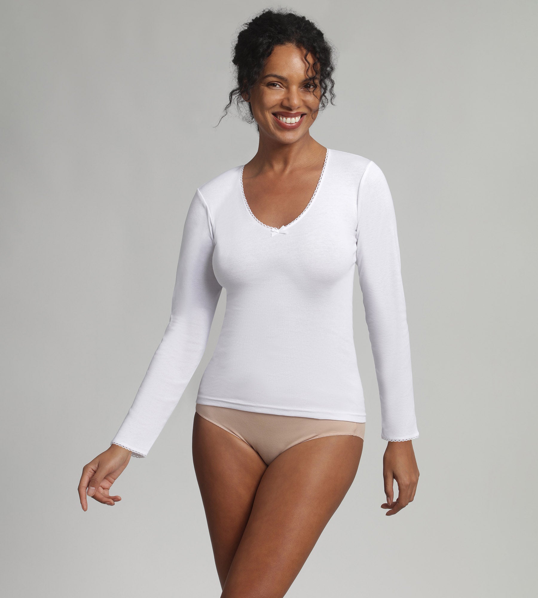 Playtex® Long-sleeved t-shirt in white Thermal Classic