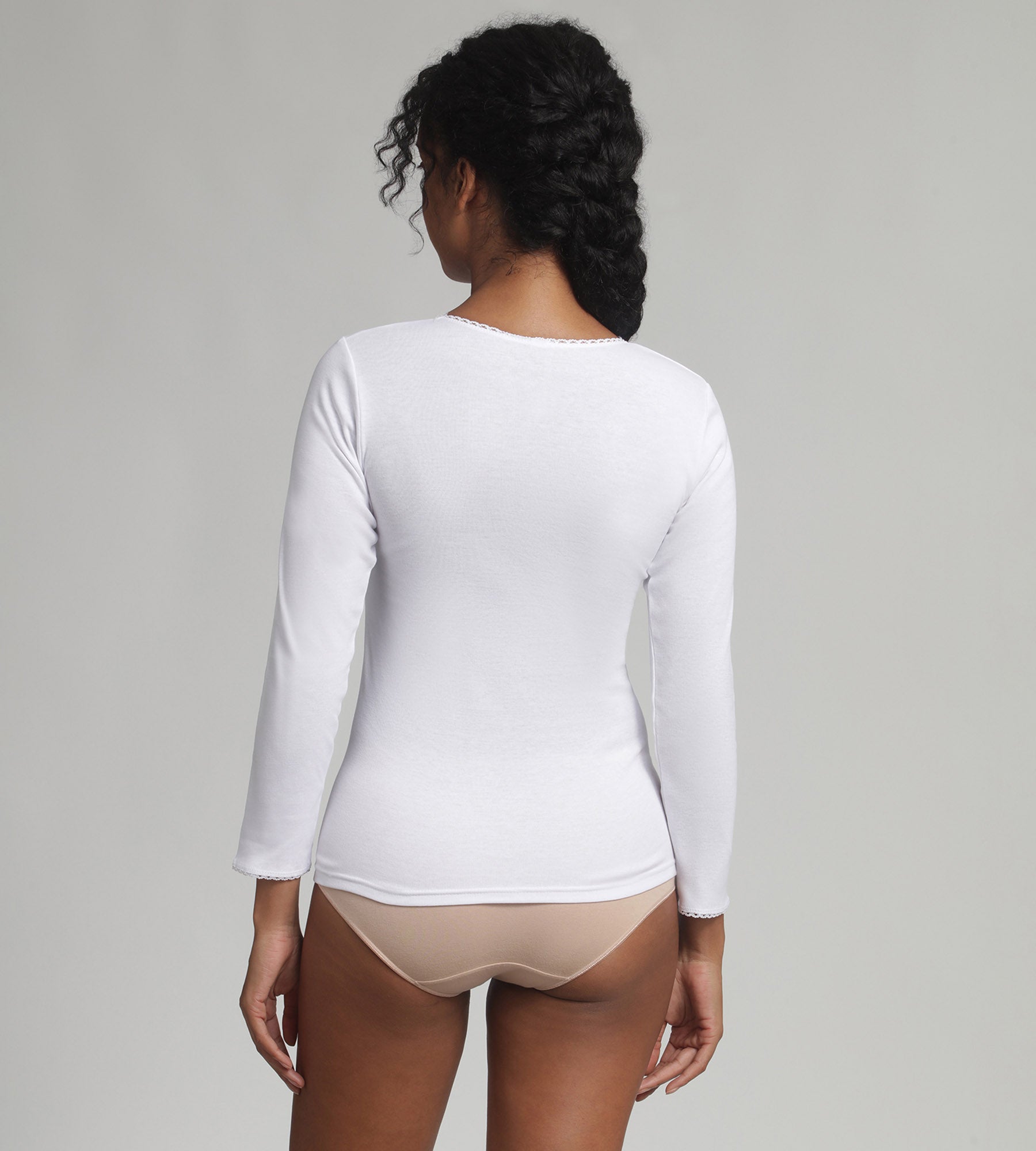 Playtex® Long-sleeved t-shirt in white Thermal Classic