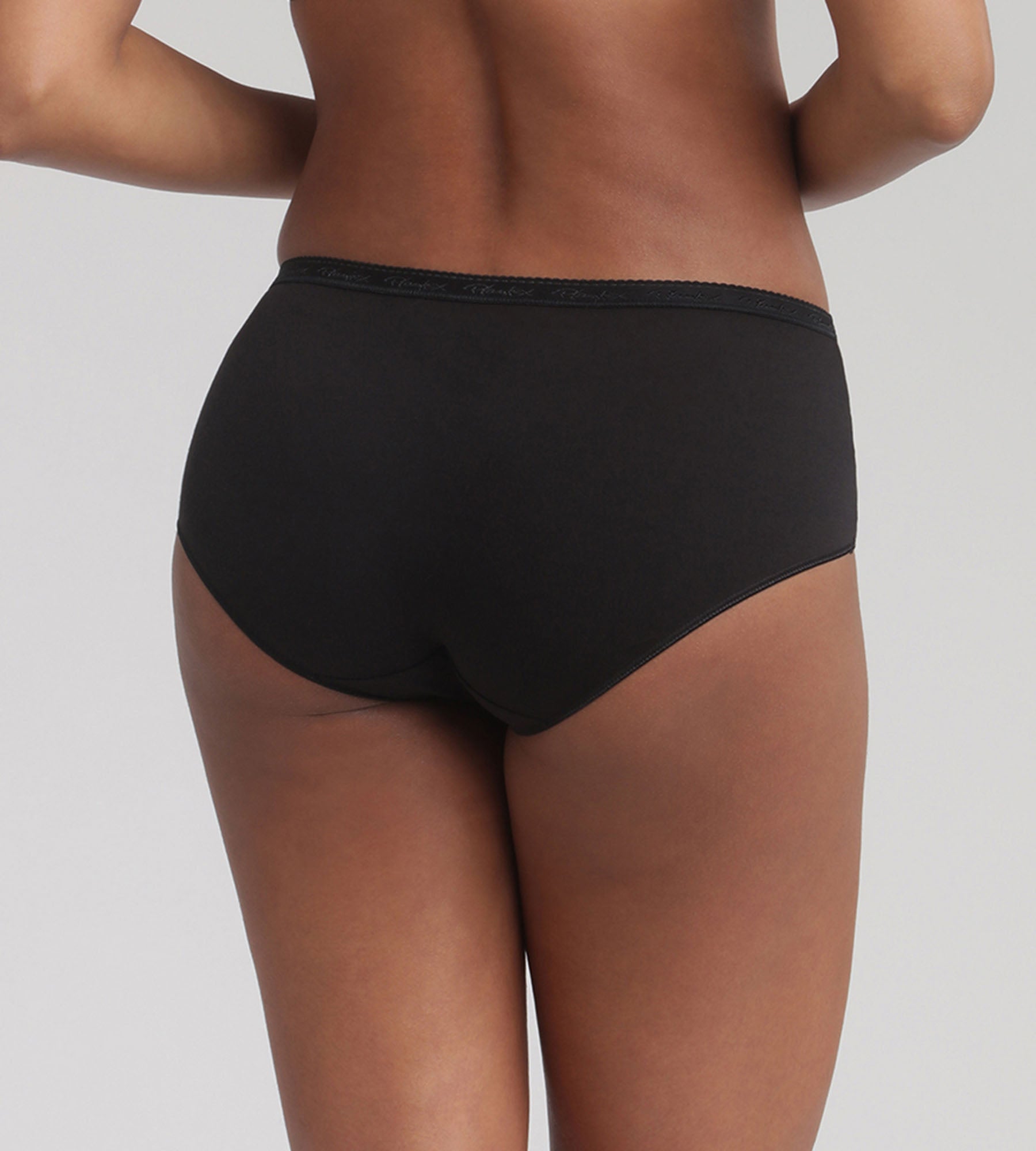 Playtex® Pack of 3 midi knickers in black Organic Cotton