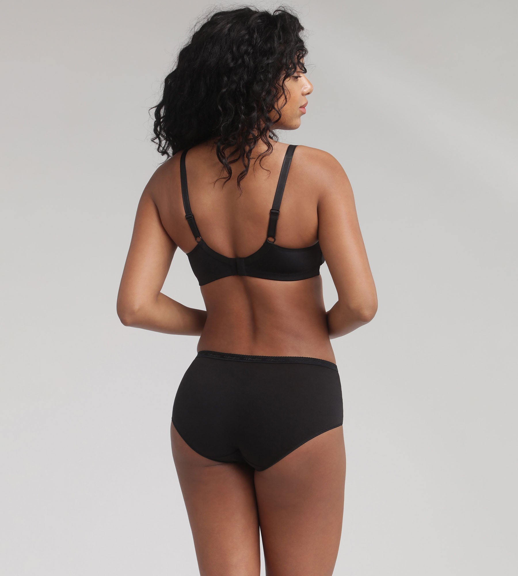 Playtex® Pack of 3 midi knickers in black Organic Cotton