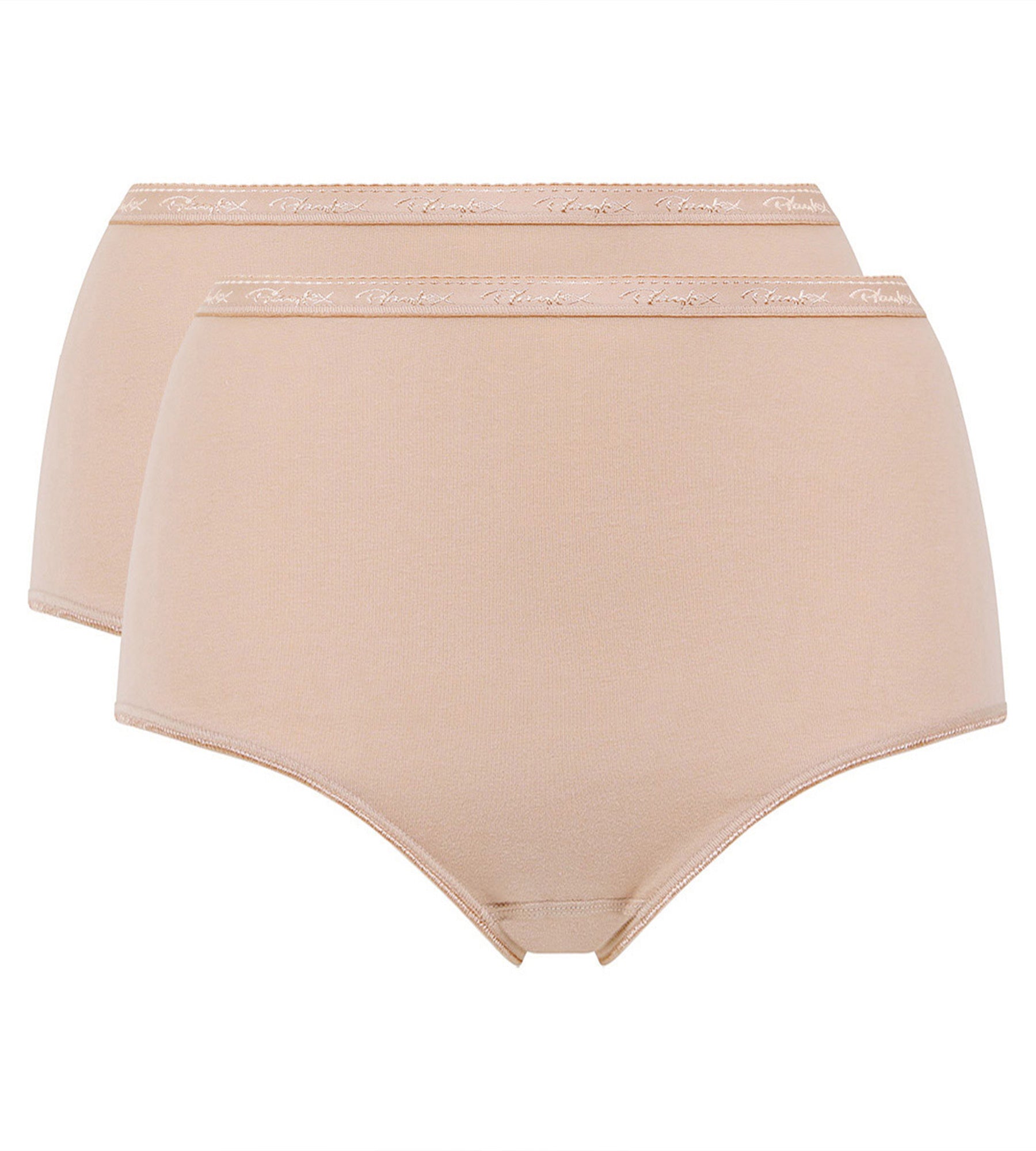 Playtex® Pack of 2 full knickers in beige Organic Cotton