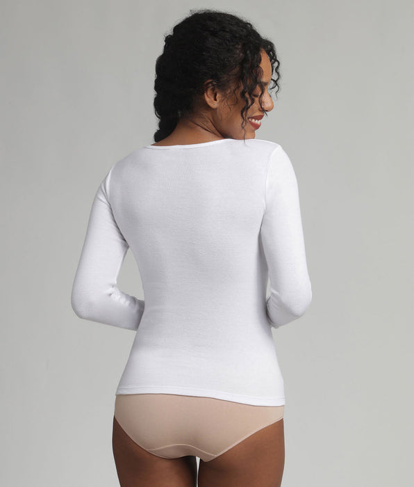 Playtex® Long-sleeved t-shirt in white Cotton Liberty