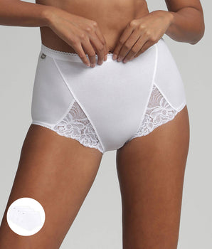 Pack of 3 full knickers in white Cotton & Lace