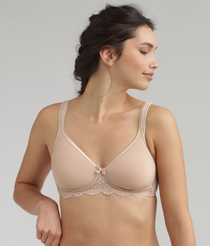 Non-wired spacer bra in beige Flower Elegance