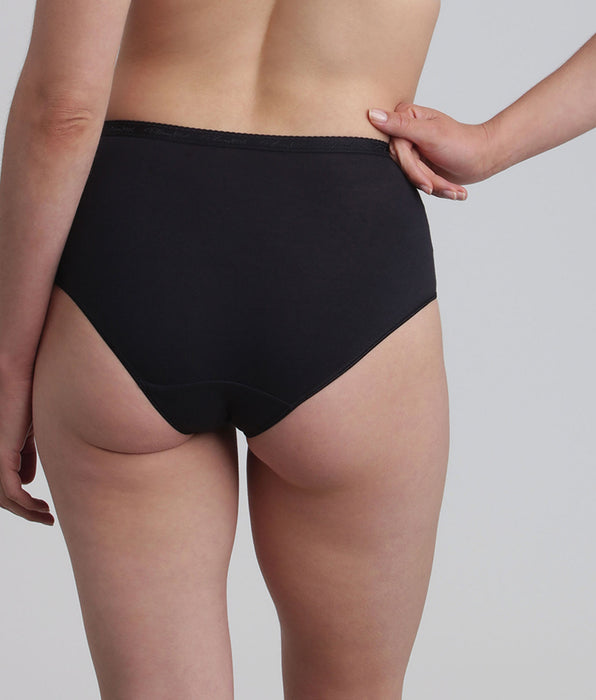 Playtex® Pack of 2 midi knickers in black Organic Cotton