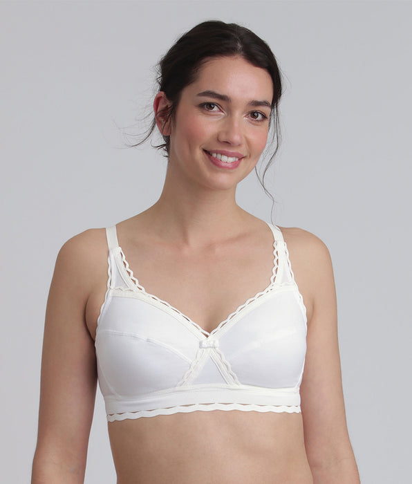 Playtex® Soutien-gorge blanc sans armatures Cœur Croisé Coton Bio
