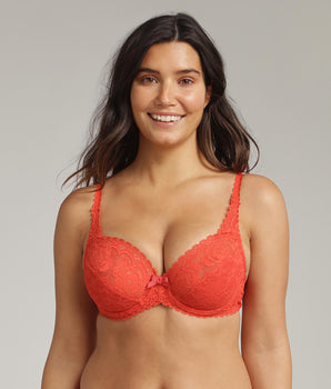 Underwired bra in red poppy Flower Elegance Recycled