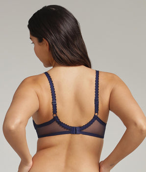 Underwired bra in floral blue Flower Elegance Recycled