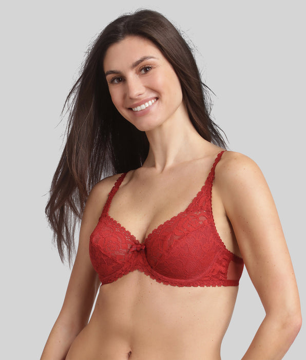 Playtex® Underwired bra in red velvet Flower Elegance Recycled