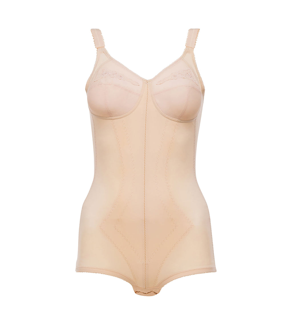 Playtex Body Pure Control P001X - Modellante Con Coppe, Chiusura Con Cerniera, Colore Beige, Taglia 4B (36B)