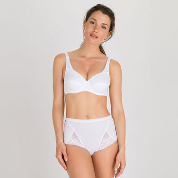 3 Culottes taille haute blanches – Coton & Dentelle, , PLAYTEX