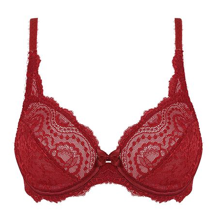 Underwired bra in dark red Flower Elegance