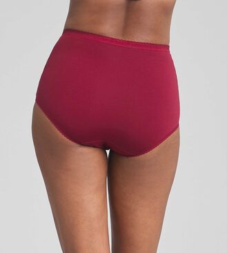 3 pack of full briefs in beige, red and white, , PLAYTEX