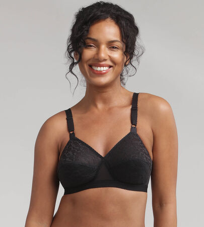 Buy Non-Padded Non-Wired Full Figure Plus Size Bra in Black - Lace