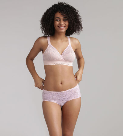 Non wired bra in pastel pink - Recycled Classic Lace Support