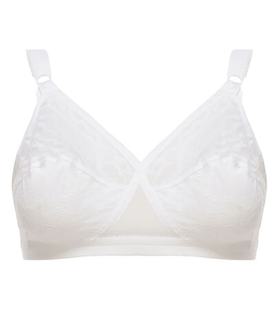 PLAYTEX Womens Cross Your Heart Non-Underwired Bra With Broderie Anglaise  White Size US 42D FR 110D