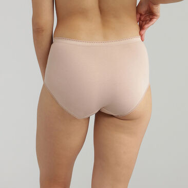 2 Pack of Midi Knickers in Nude - Stretch Cotton, , PLAYTEX