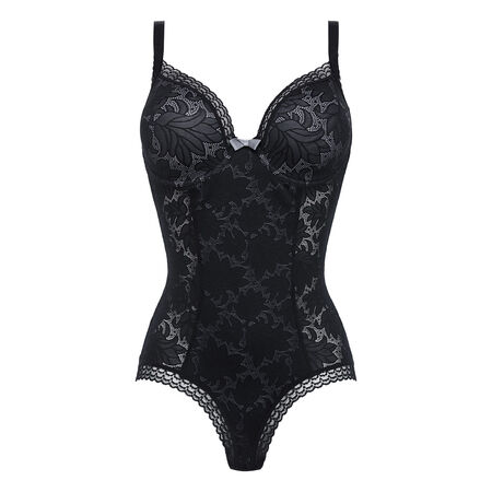 Underwired bodysuit in black lace Invisible Elegance