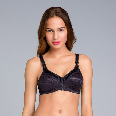 Non-Wired Full Cup Bra in Black - Double Support
