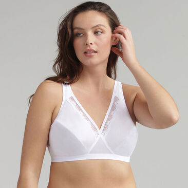 Non wired bra in white - Classic Cotton Support, , PLAYTEX