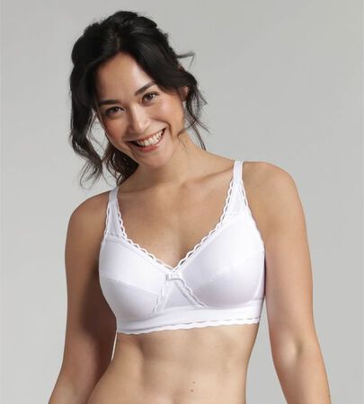 Non wired bra in white - Recycled Classic Cotton Support