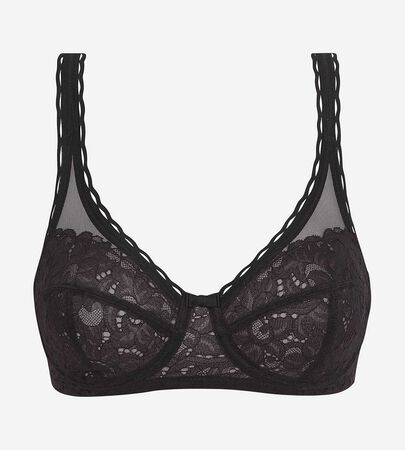 Buy Black Recycled Lace Full Cup Bra 40D, Bras