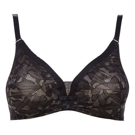 Full Cup Bra in Black and Grey - Ideal Beauty Lace
