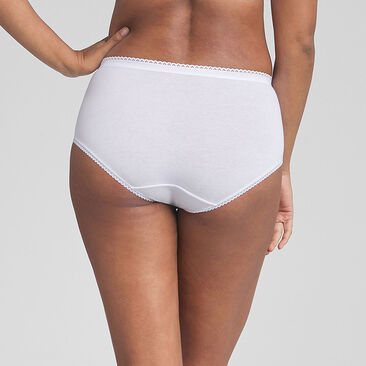 3 Pack of Midi Knickers in White - Stretch Cotton, , PLAYTEX