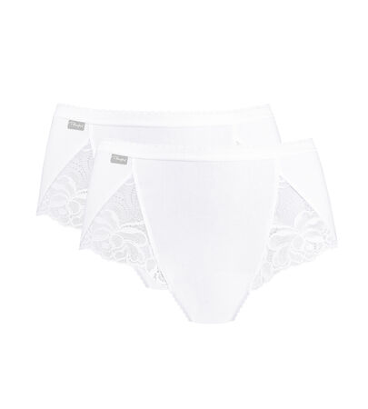 2 pack of mid-rise knickers – Cotton & Lace