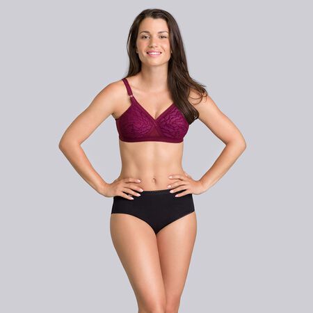 Non-wired Bra in Burgundy - Cross Your Heart