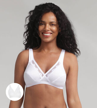 Pack of 2 non wired bras - Classic Cotton Support, , PLAYTEX