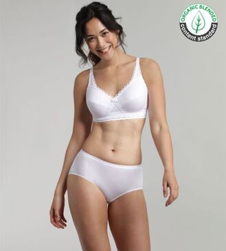 Non wired bra in white - Recycled Classic Cotton Support, , PLAYTEX
