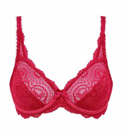 Underwired bra in red ruby - Flower Elegance