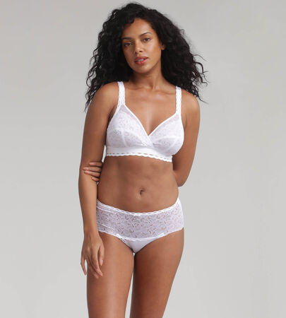 Non wired bra in white - Recycled Classic Lace Support