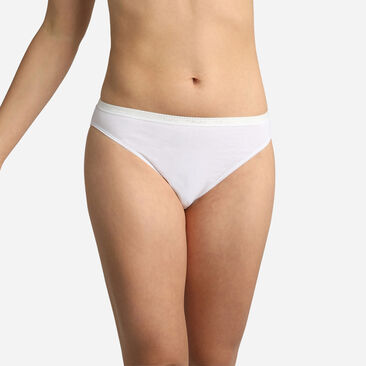 2 pack of white high waist knickers in organic cotton, , PLAYTEX