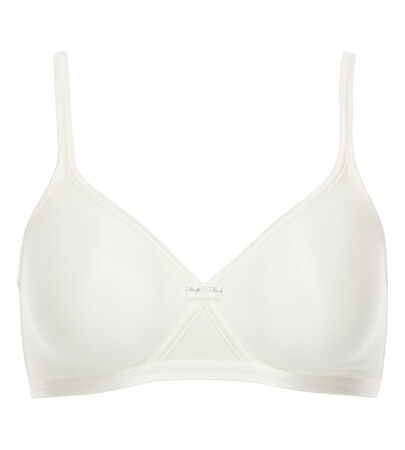 Non-Wired Full Cup Bra in Ivory - Satiny Micro-Support