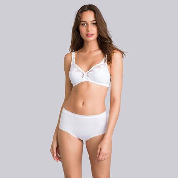Non-wired embroidered bra in white – Cross Your Heart Modern Tricot, , PLAYTEX