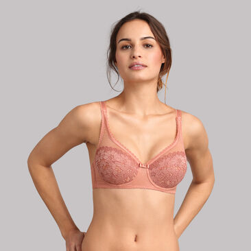 Underwired bra in terracotta - Classic Lace Support, , PLAYTEX