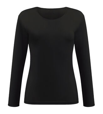Long-sleeved t-shirt in black Cotton Liberty, , PLAYTEX