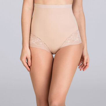 Beige high-waisted girdle - Expert in Silhouette-PLAYTEX