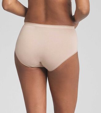 3 pack of midi briefs in beige, red and white, , PLAYTEX