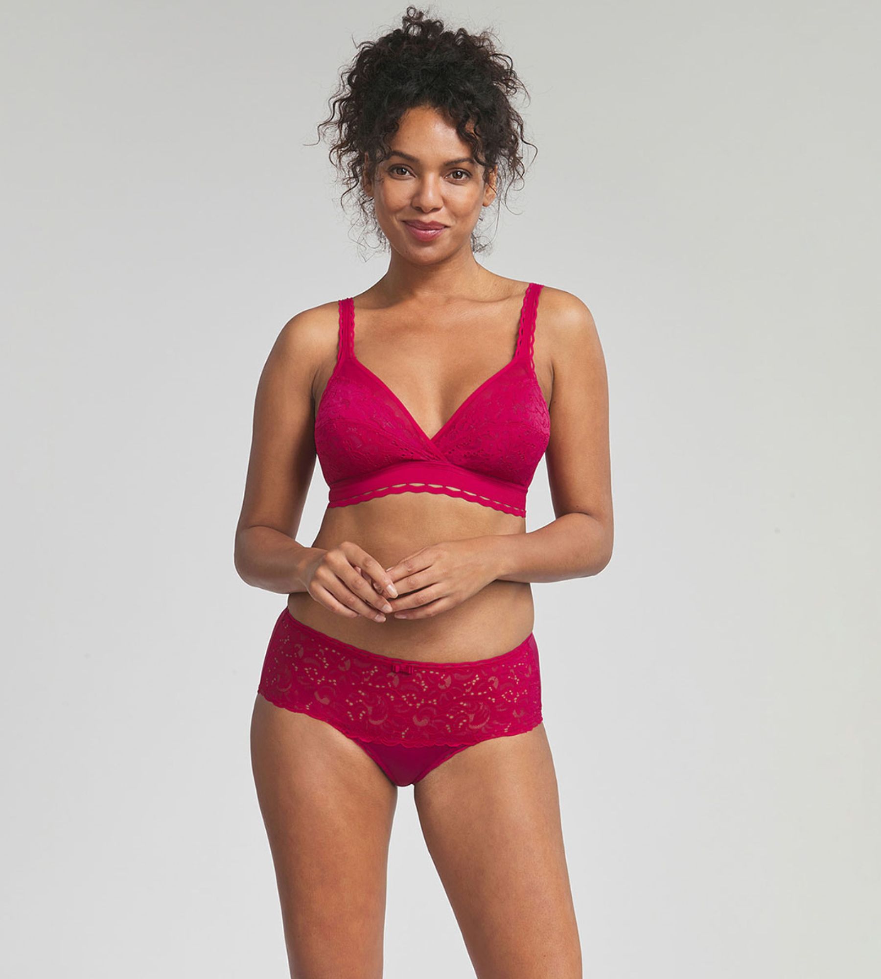 Non wired bra in Fuschia - Recycled Classic Lace Support, , PLAYTEX