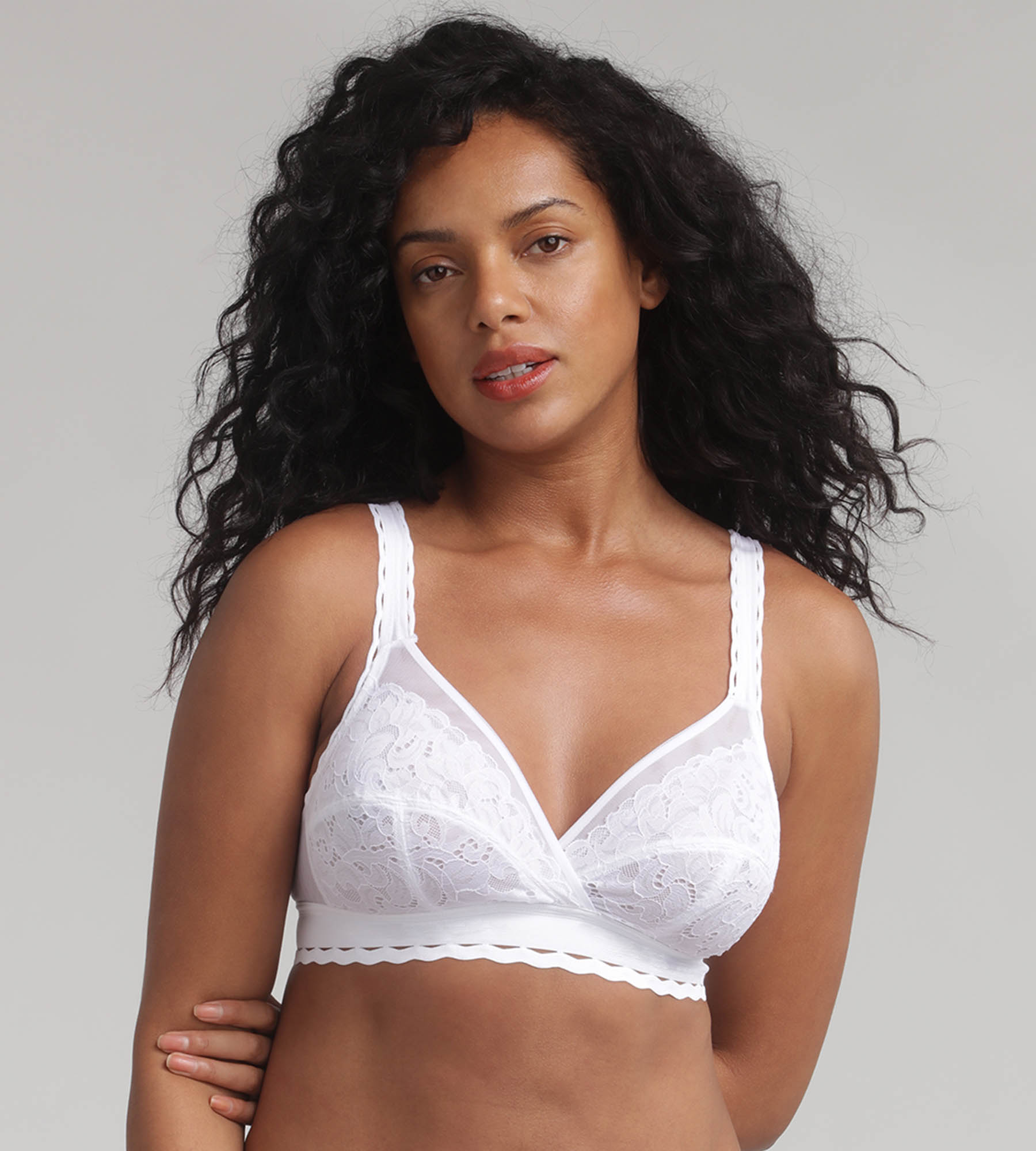 Non wired bra in white - Recycled Classic Lace Support, , PLAYTEX