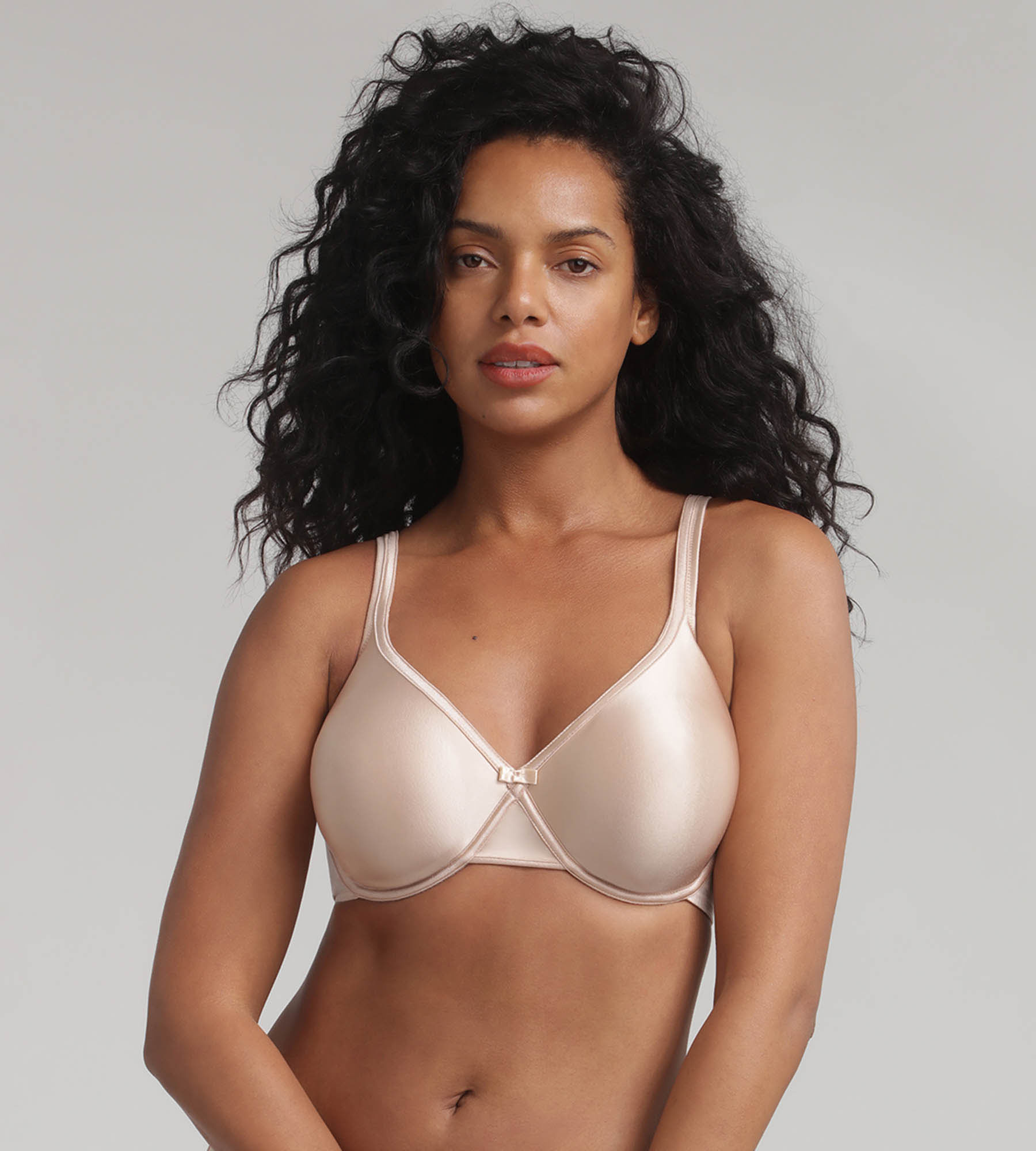 Full Cup Underwired Bra in Beige - Satiny Micro-Support, , PLAYTEX