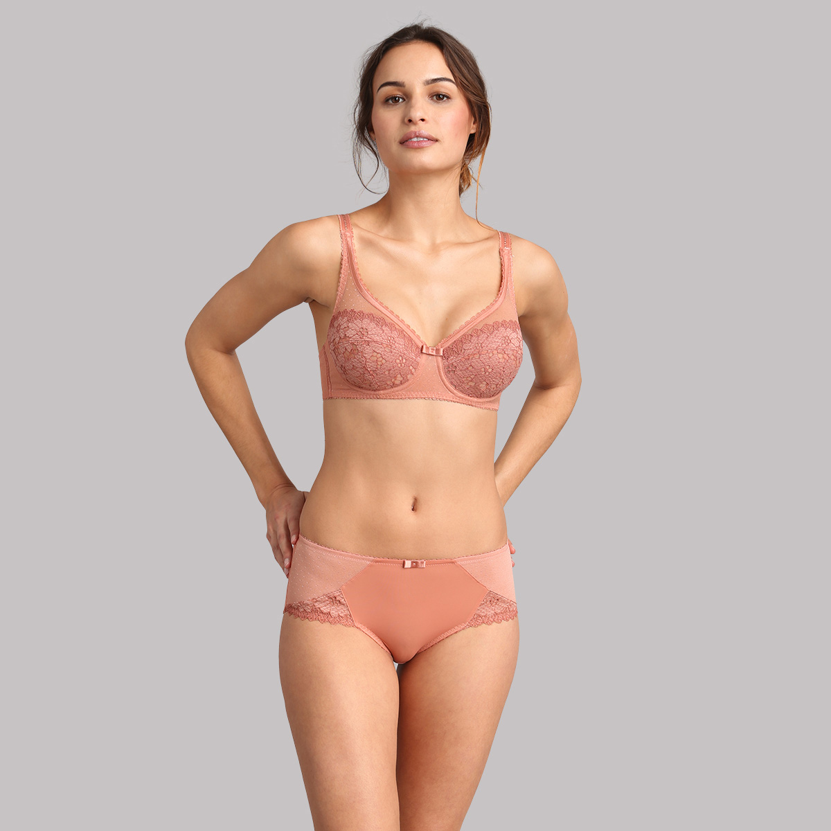 Underwired bra in terracotta - Classic Lace Support, , PLAYTEX