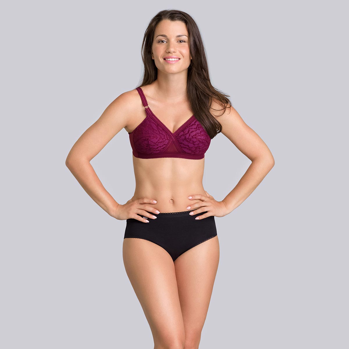 Non-wired Bra in Burgundy - Cross Your Heart, , PLAYTEX