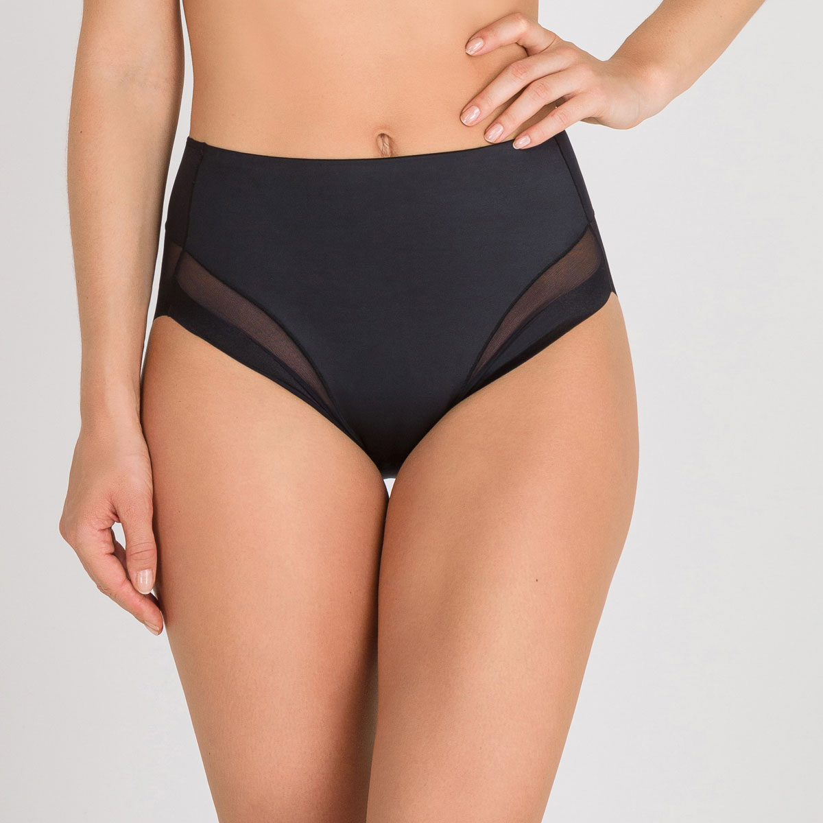 Invisible High-rise Shaping Knickers in Black – Perfect Silhouette, , PLAYTEX