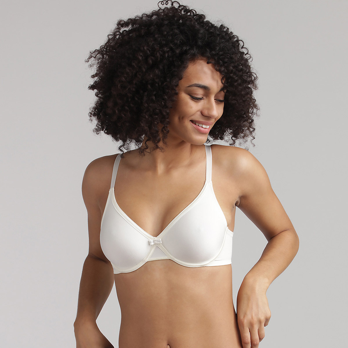 Full Cup Underwired Bra in Ivory - Satiny Micro-Support, , PLAYTEX