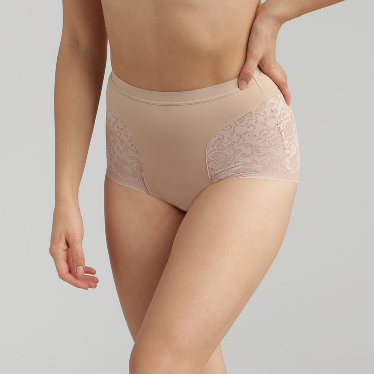 Culotte taille haute beige - Expert in Silhouette, , PLAYTEX